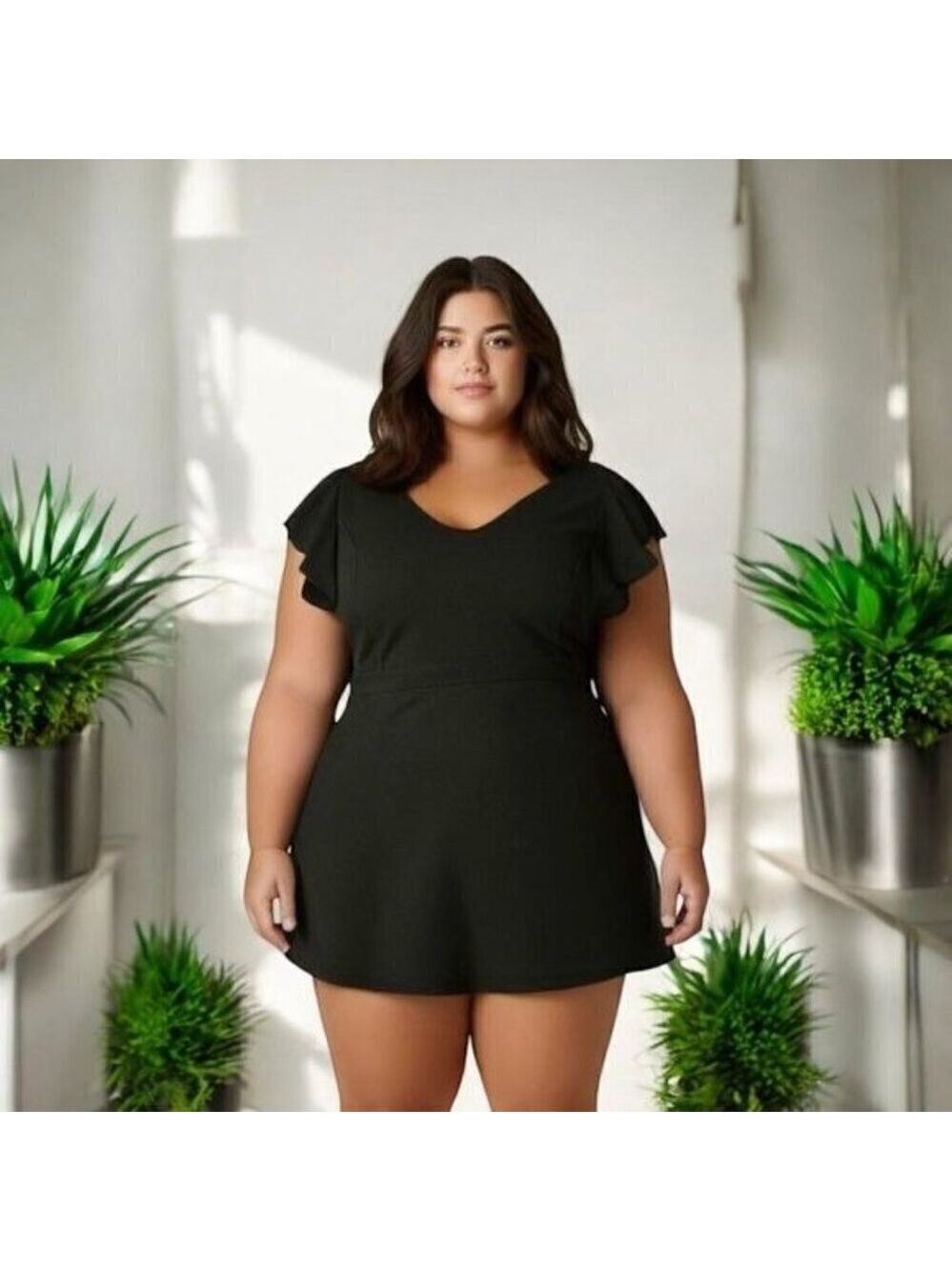 Wet Seal Black Flutter Sleeve Dress 2XL